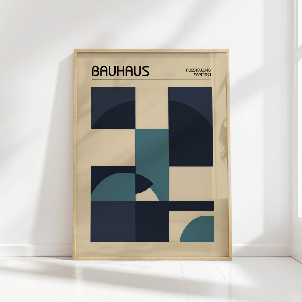 bauhaus inspired abstract art print for wall decor