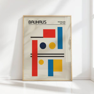 bauhaus inspired abstract geometric art print