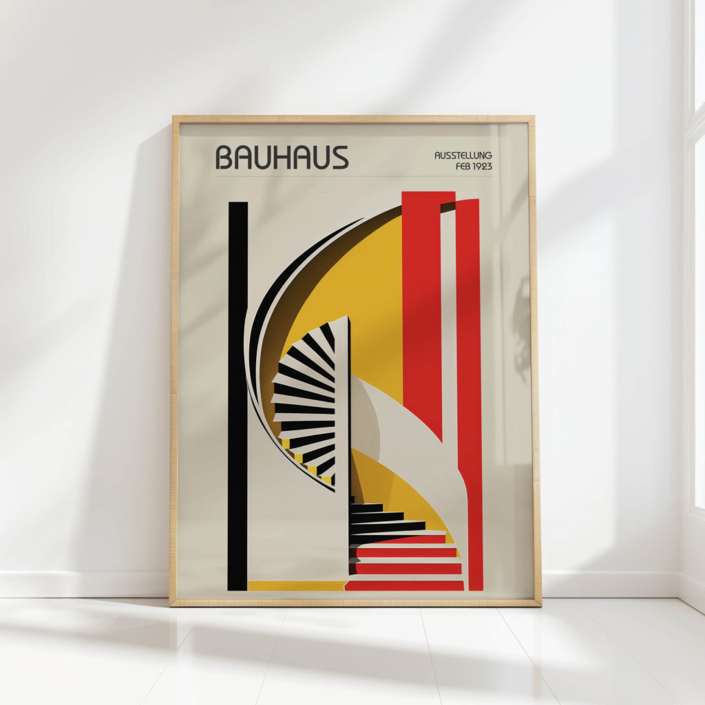 bauhaus inspired architectural art print for home decor