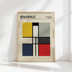 bauhaus inspired color block art print for wall decor