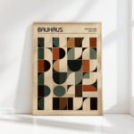 bauhaus inspired geometric abstract art print