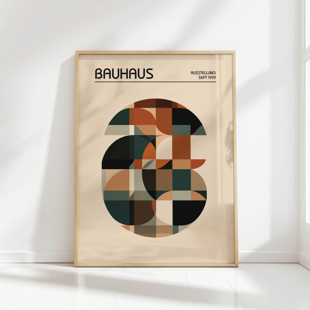 bauhaus inspired geometric art print abstract decor