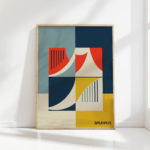 bauhaus inspired geometric art print for home decor