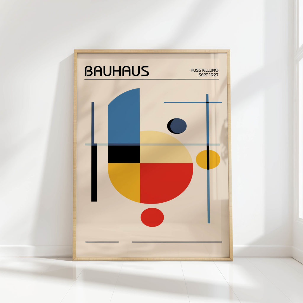 bauhaus inspired geometric art print for modern decor