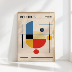 bauhaus inspired geometric art print for modern decor