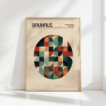 bauhaus inspired geometric art print for wall decor