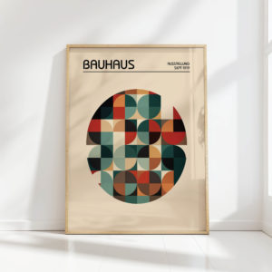 bauhaus inspired geometric art print for wall decor