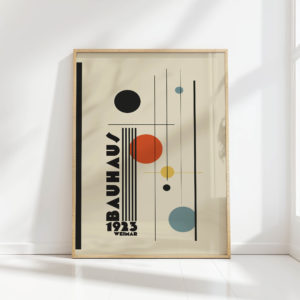 bauhaus inspired geometric artwork print for modern decor