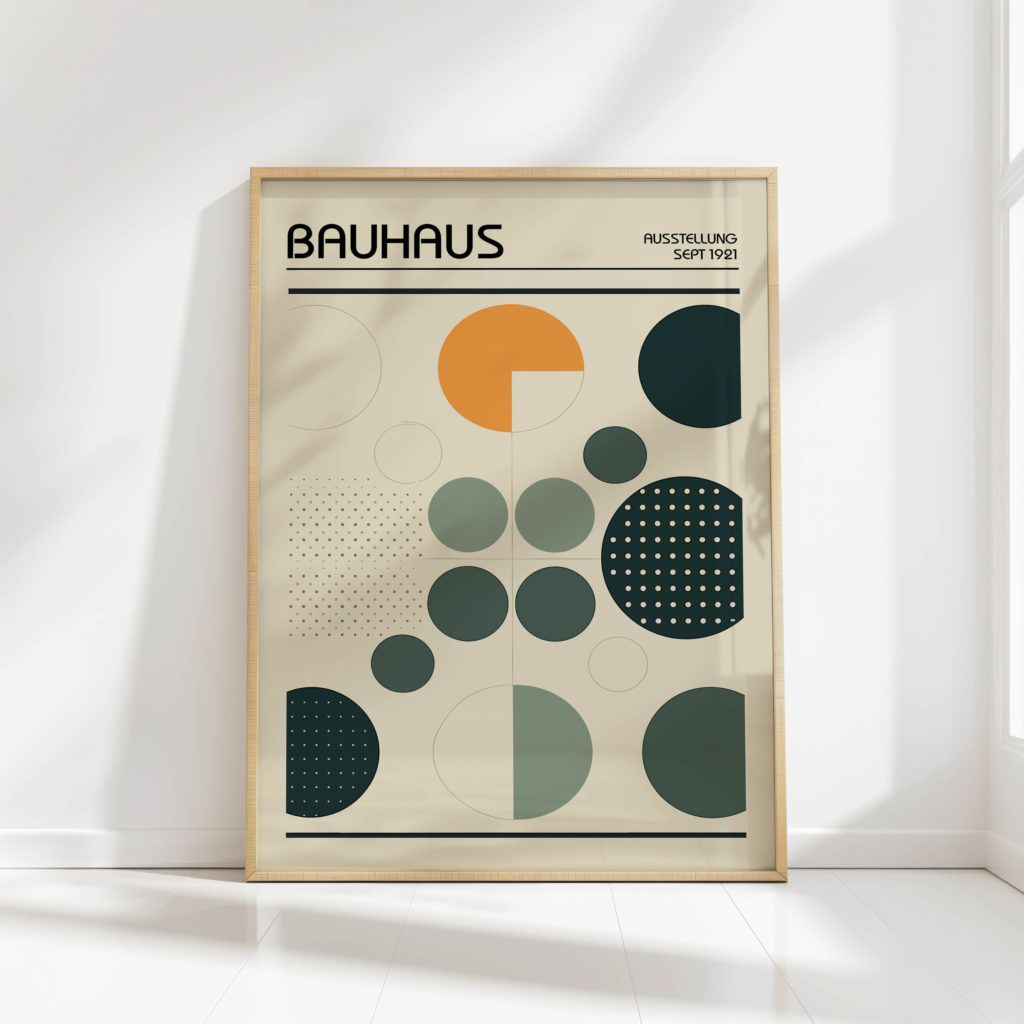 bauhaus inspired geometric circle art print 2