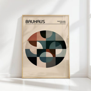 bauhaus inspired geometric circle art print