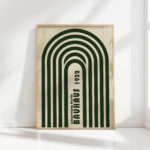 bauhaus inspired geometric curved lines art print