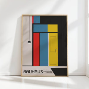 bauhaus inspired geometric shapes art print