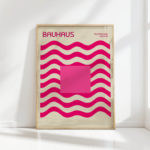 bauhaus inspired modern art print with geometric shapes