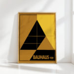bauhaus inspired triangular geometric art print