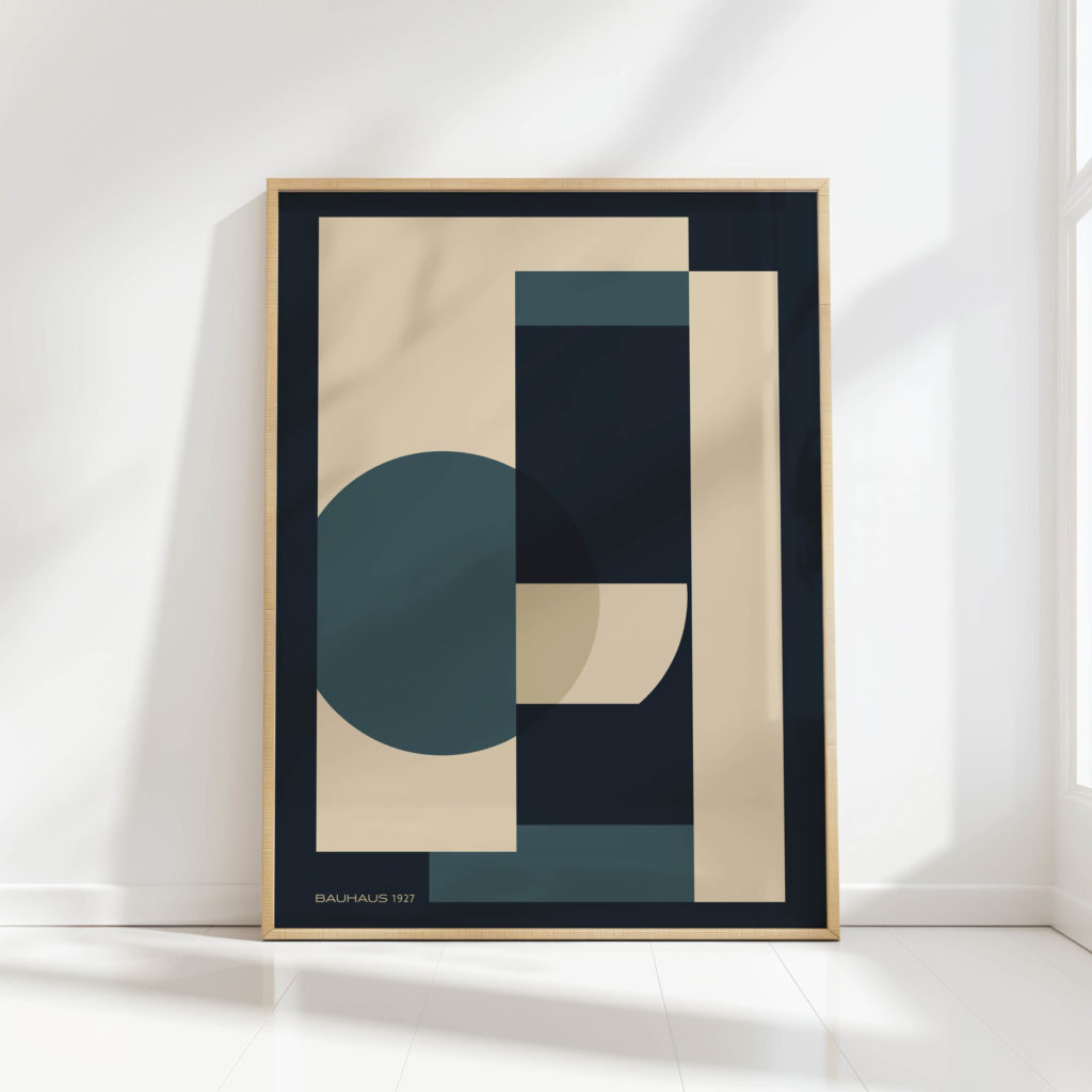bauhaus modern geometric shapes art print for home decor