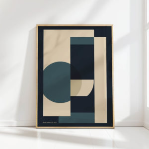 bauhaus modern geometric shapes art print for home decor