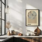 bauhaus print beige blue geometric shapes design 5
