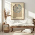bauhaus print beige blue geometric shapes design 6