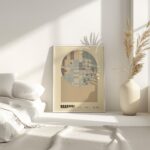 bauhaus print beige blue geometric shapes design 7