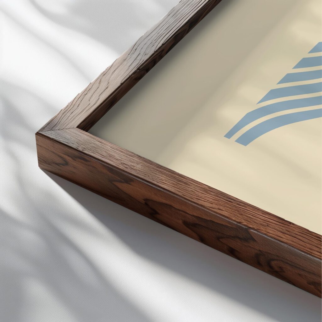 bauhaus print beige blue wavy line design 3