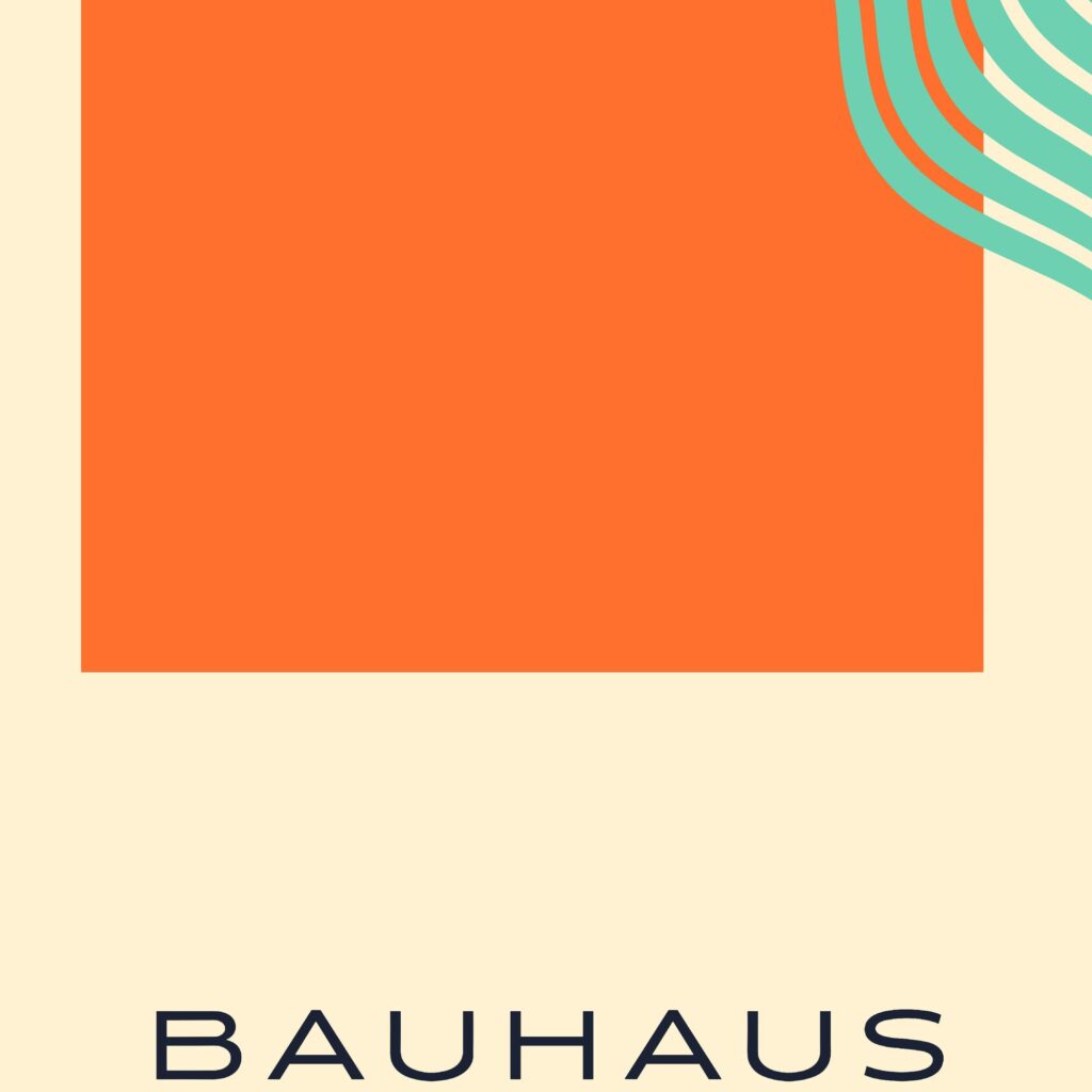 bauhaus print beige tone wavy lines design 4