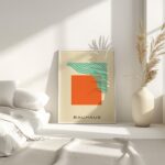 bauhaus print beige tone wavy lines design 7