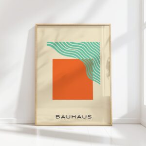 bauhaus print beige tone wavy lines design 8