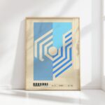 bauhaus print blue geometric minimal artwork