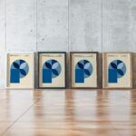 bauhaus print blue geometric shape design 2