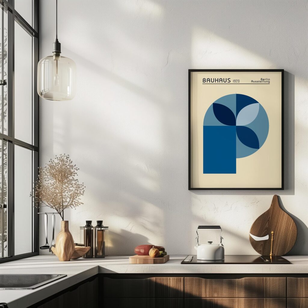 bauhaus print blue geometric shape design 5
