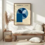 bauhaus print blue geometric shape design 6