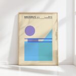 bauhaus print blue geometric simplicity