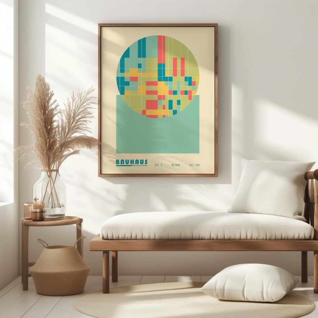 bauhaus print blue geometric simplistic design 6