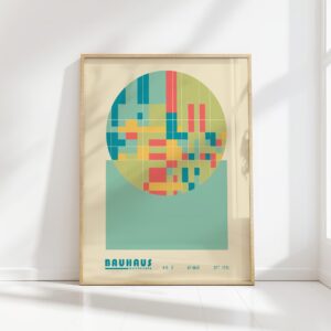 bauhaus print blue geometric simplistic design 8