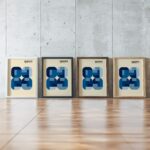 bauhaus print blue overlap geometric shapes 2
