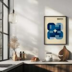 bauhaus print blue overlap geometric shapes 5