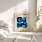 bauhaus print blue overlap geometric shapes 7