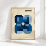 bauhaus print blue overlap geometric shapes 8