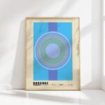 bauhaus print blue tones geometric circles