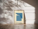 bauhaus print blue wave abstract minimalist art