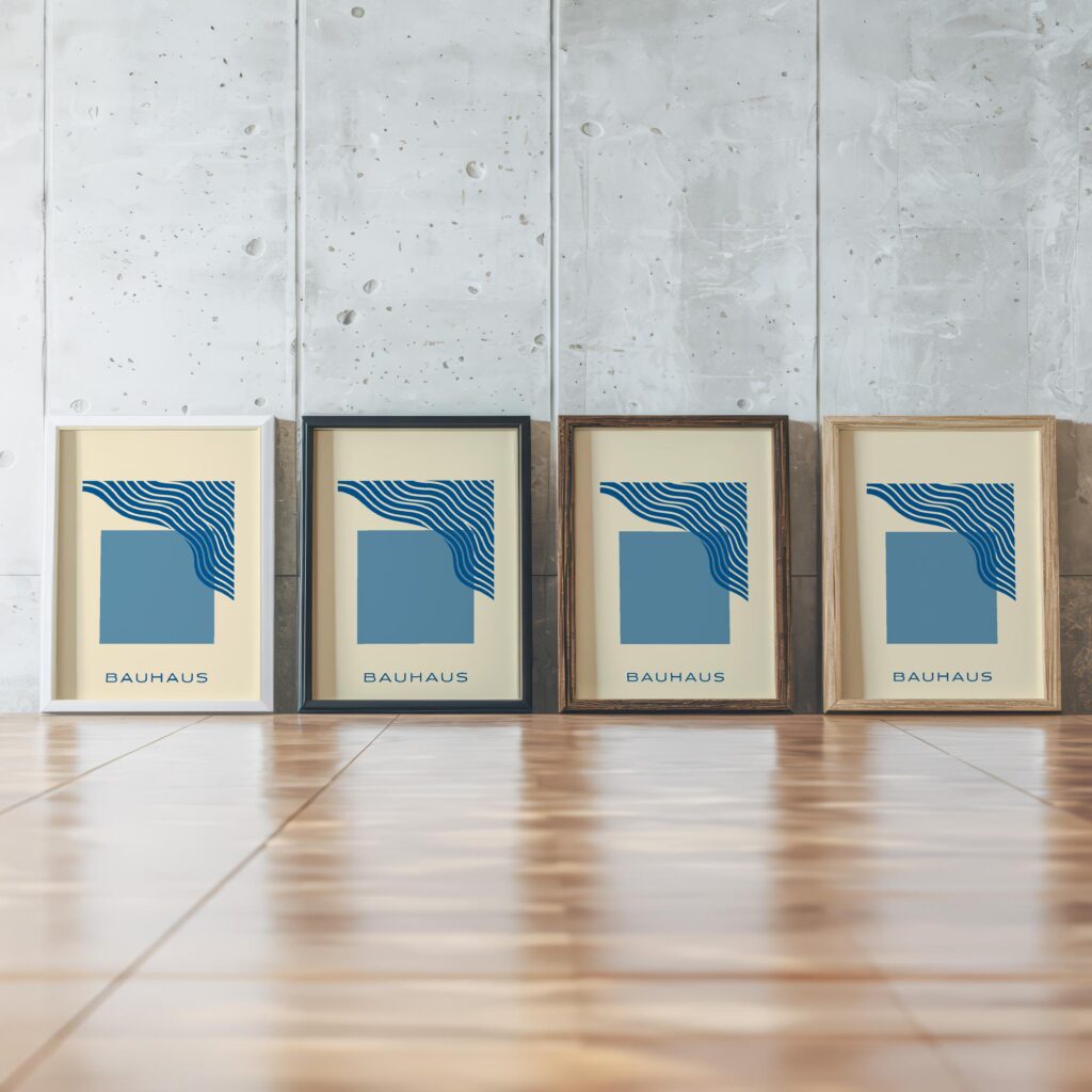bauhaus print blue wave abstract minimalist art 2