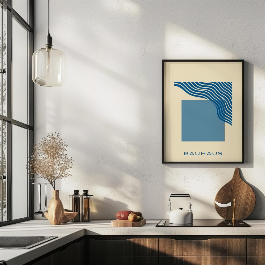 bauhaus print blue wave abstract minimalist art 5