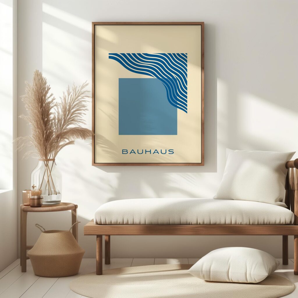 bauhaus print blue wave abstract minimalist art 6
