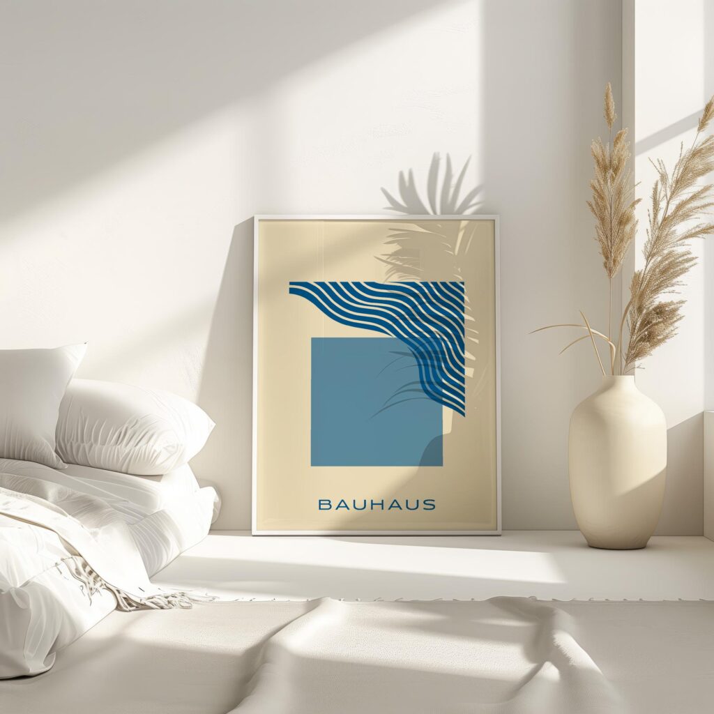 bauhaus print blue wave abstract minimalist art 7