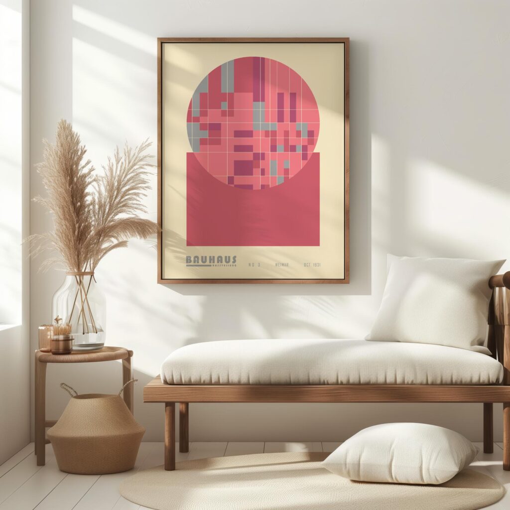 bauhaus print bold red geometric shapes 6