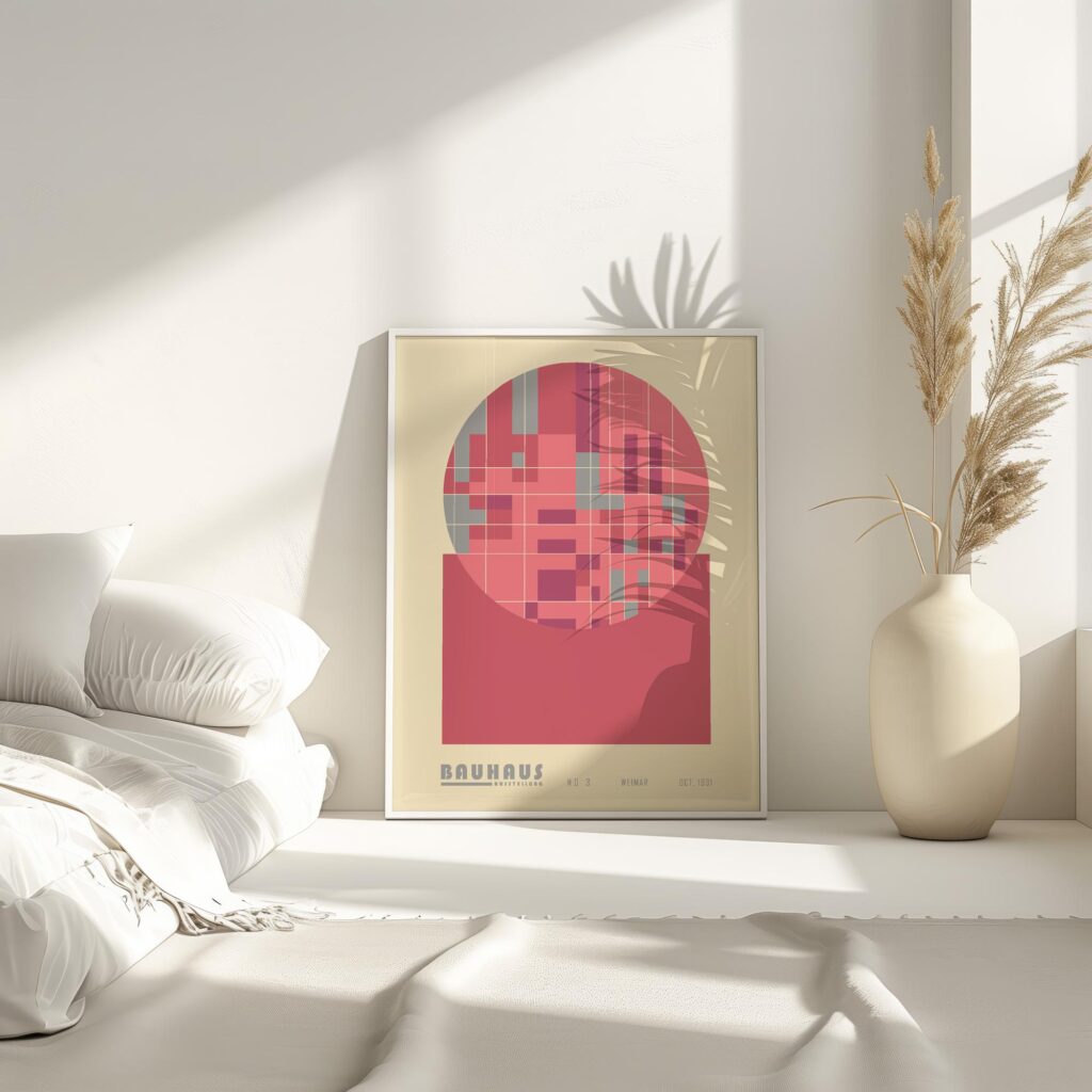 bauhaus print bold red geometric shapes 7