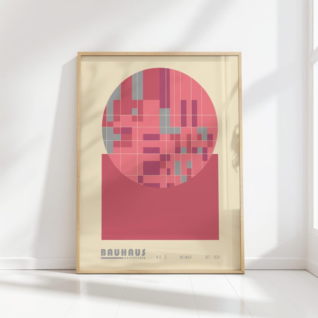 bauhaus print bold red geometric shapes 8