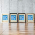 bauhaus print cool blue geometric blocks design 2