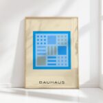 bauhaus print cool blue geometric blocks design 8
