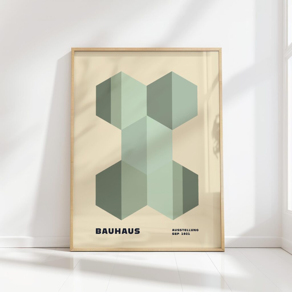 bauhaus print cool geometric three dimensional